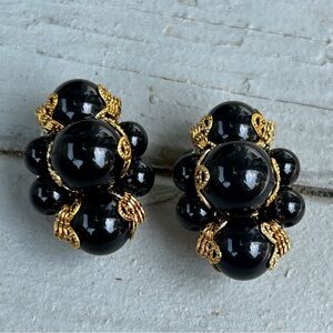 COPY - Vintage QVC Joan Rivers Sophisticated omega back Earrings - Black -